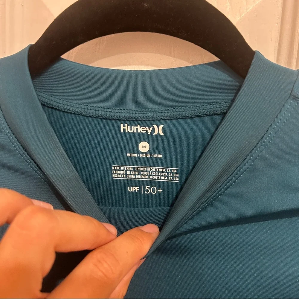 Hurley teal long sleeve rashgaurd sun protection top - Picture 5 of 6